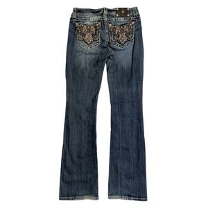Miss Me Bootcut Jeans Womens Size 29 Embellished Midrise Distressed MW5845B Y2K